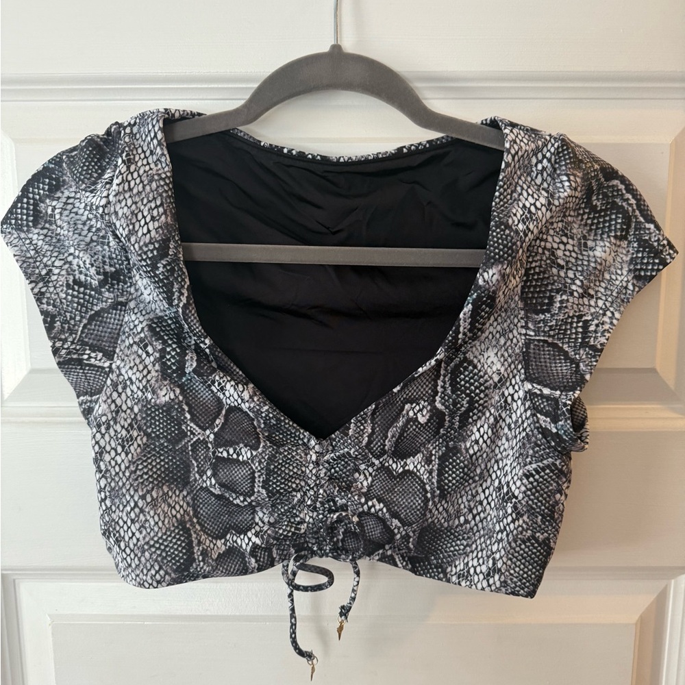 Onia Mara Foil Snake Bikini Top